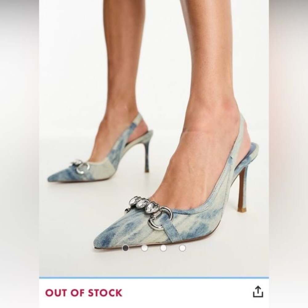 ASOS Denim Heels with Heart Accents